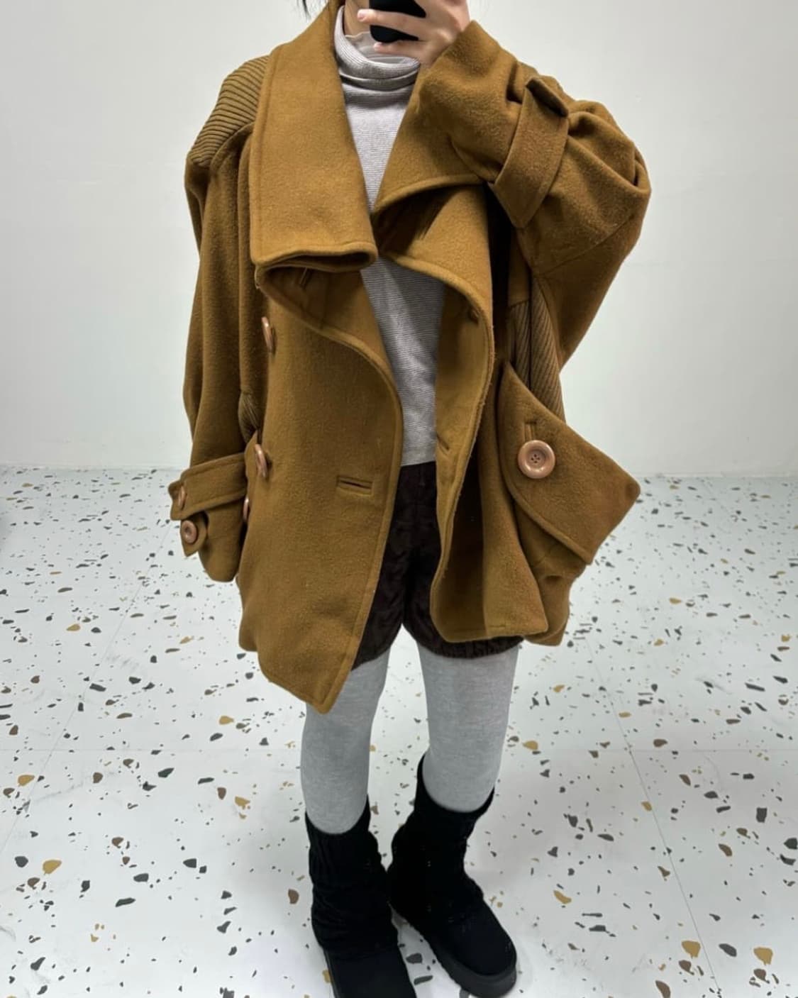 빈티지 울 반코트 상품이미지3