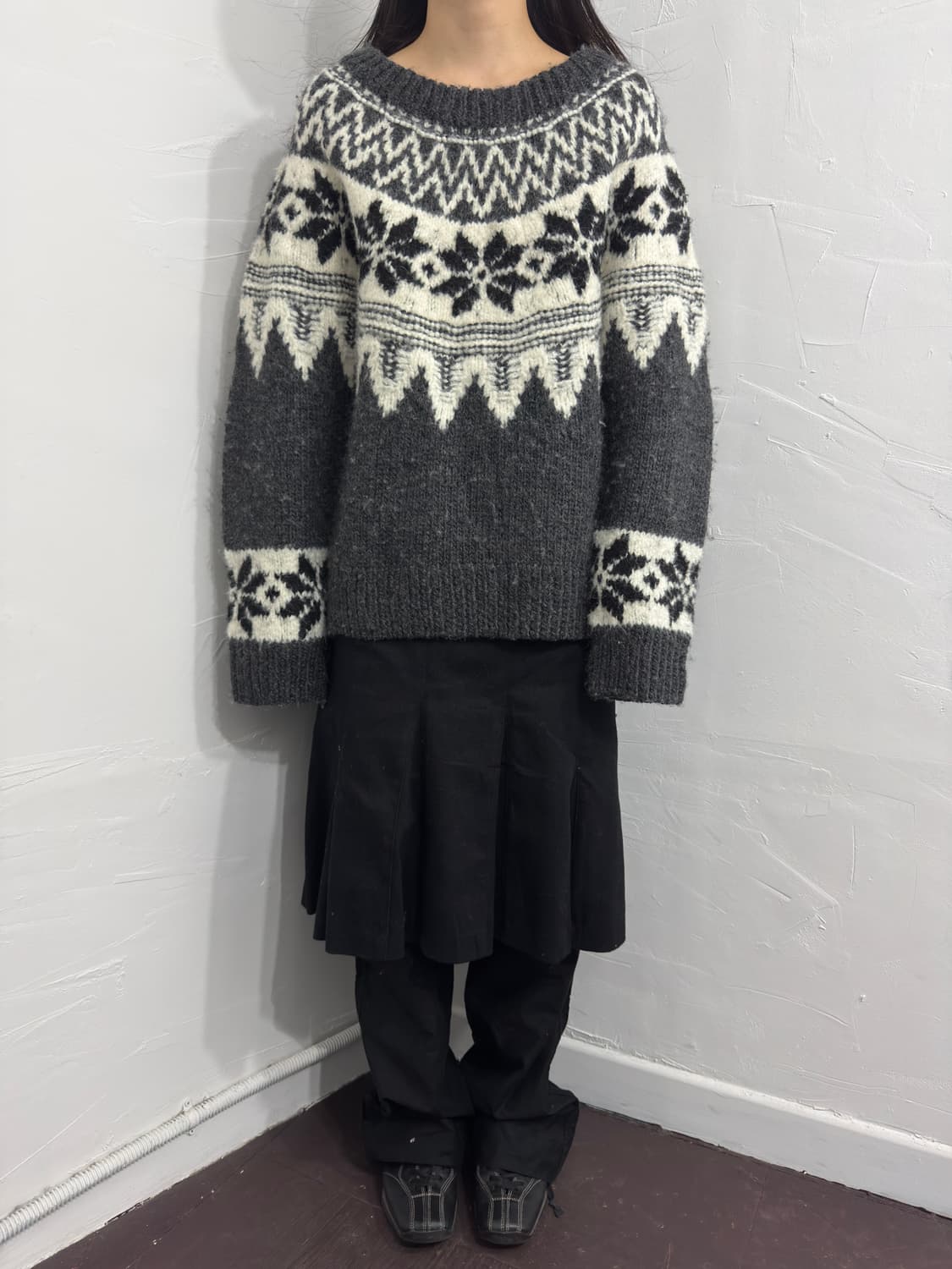 winter pattern wool knit top 상품이미지2