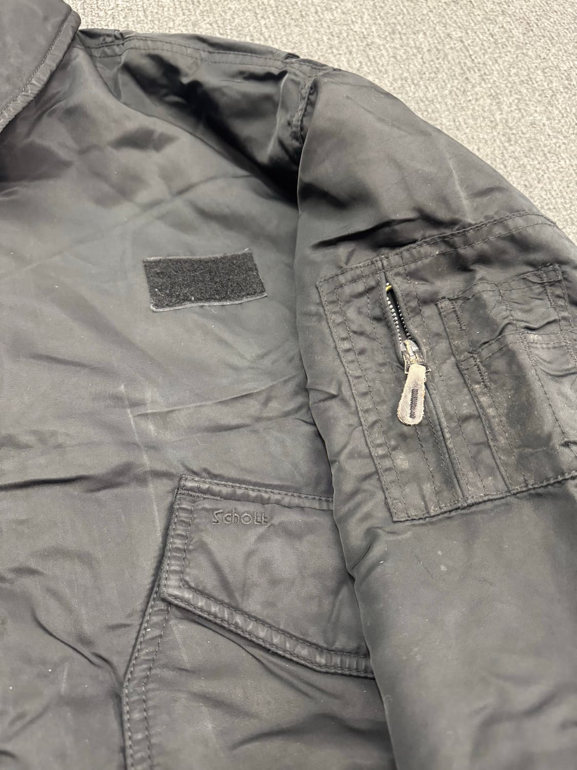 SCHOTT 빈티지 MA-1 블랙 항공점퍼 상품이미지2