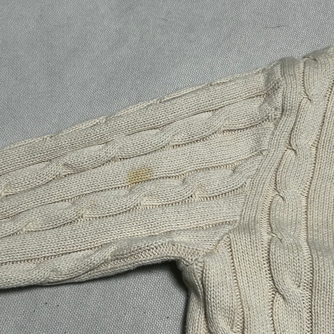 M 폴로랄프로렌 여성용 브이넥 오트밀 케이블 니트  상품이미지7