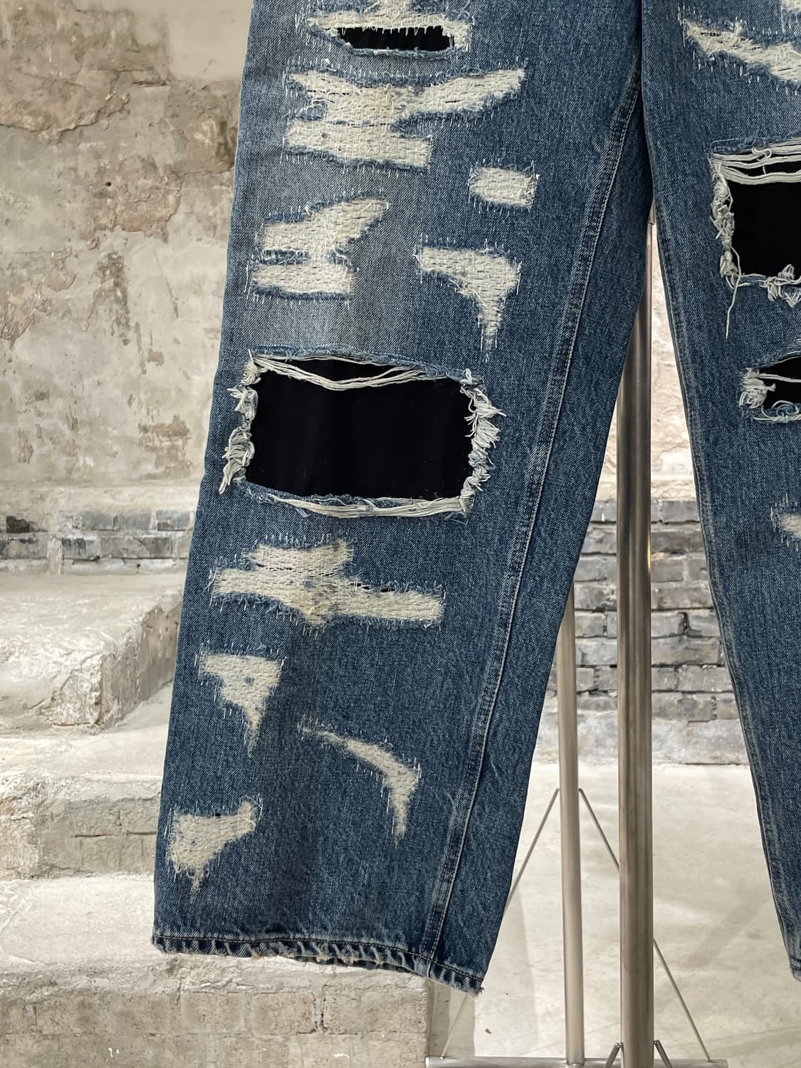 브랜디드 히시토모 중청 디스트로이드 데님 팬츠 상품이미지4