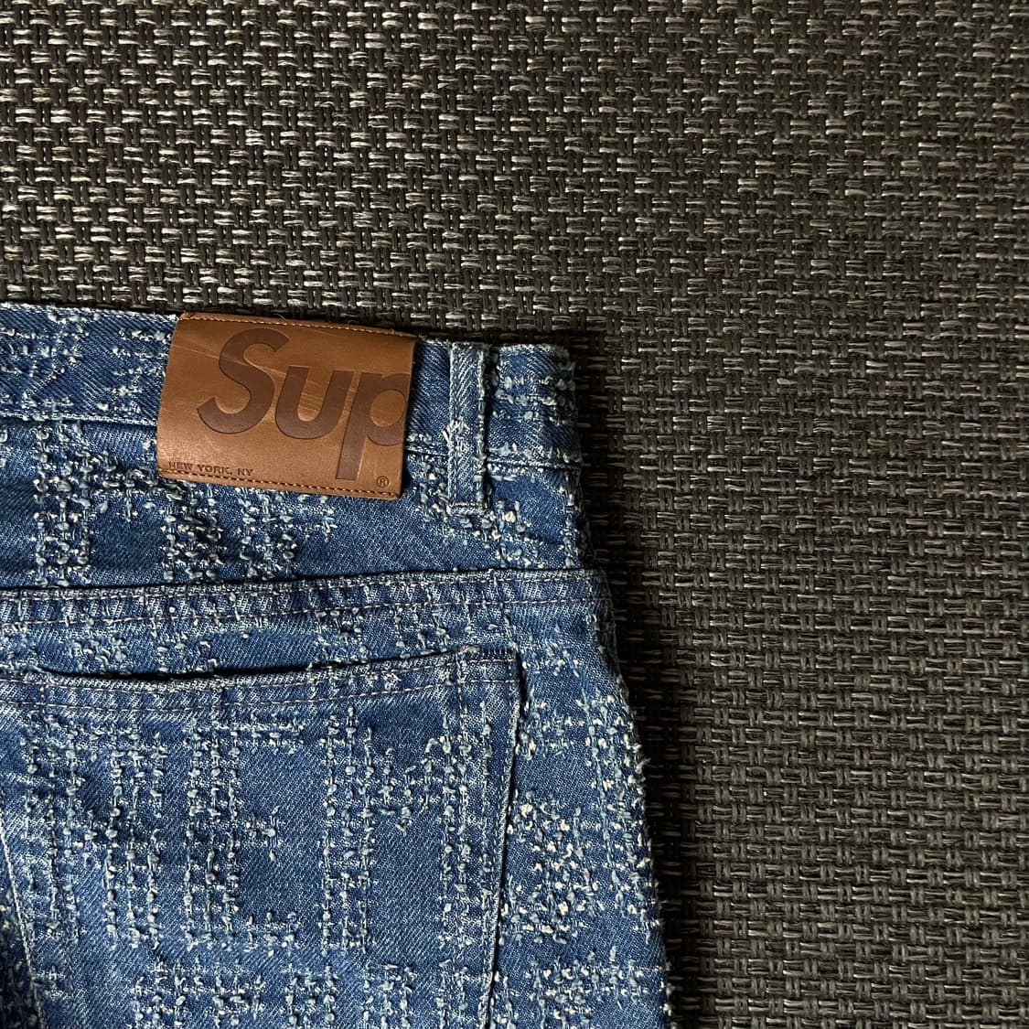 (30) 슈프림 니들 펀치 워시드 블루 팬츠 상품이미지8
