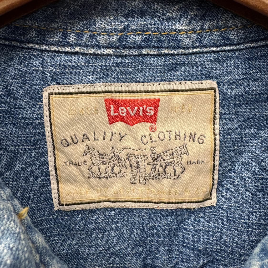 90s 리바이스 스티치라인 데님 워크셔츠 스틸버튼 레드탭 N720 상품이미지6