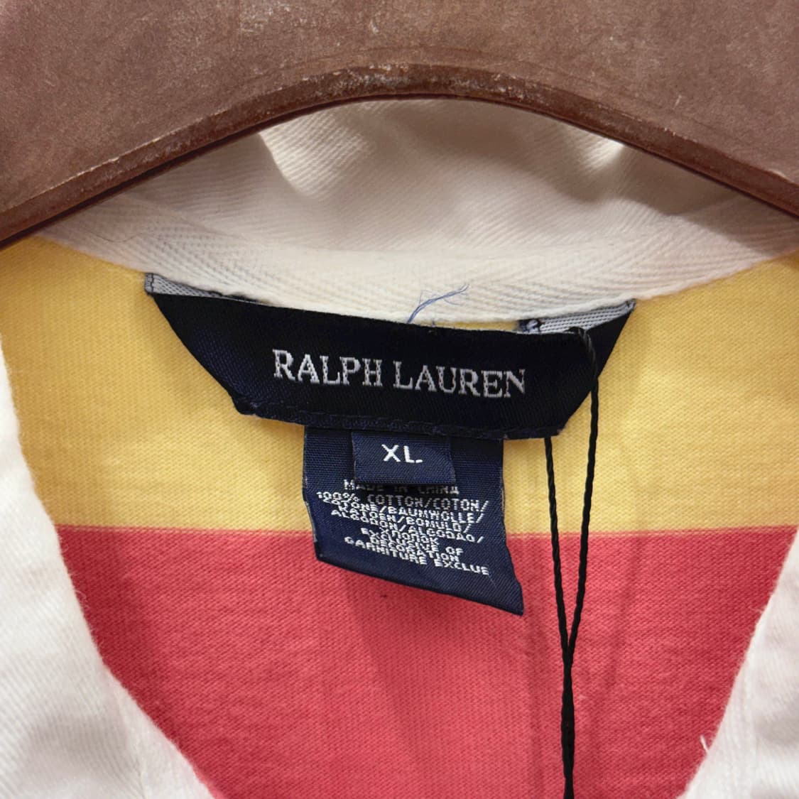 랄프로렌 스트라이프 카라 프릴 미니 원피스 슬림핏 옐로우 핑크 상품이미지7