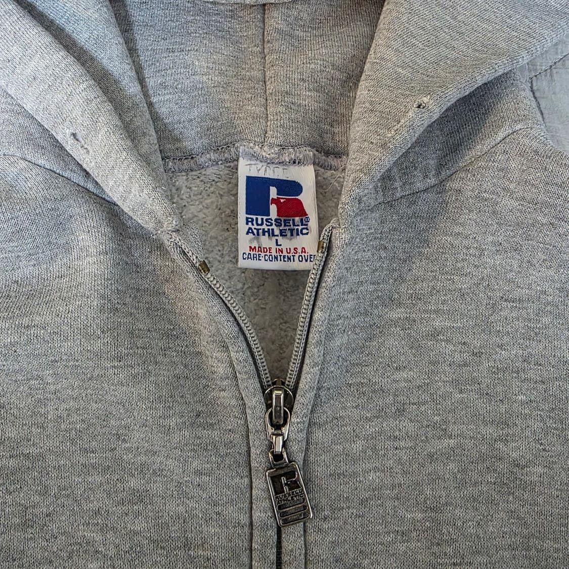 [L] 90s USA 빈티지 러셀 애슬레틱 후드집업 헤더그레이 상품이미지9