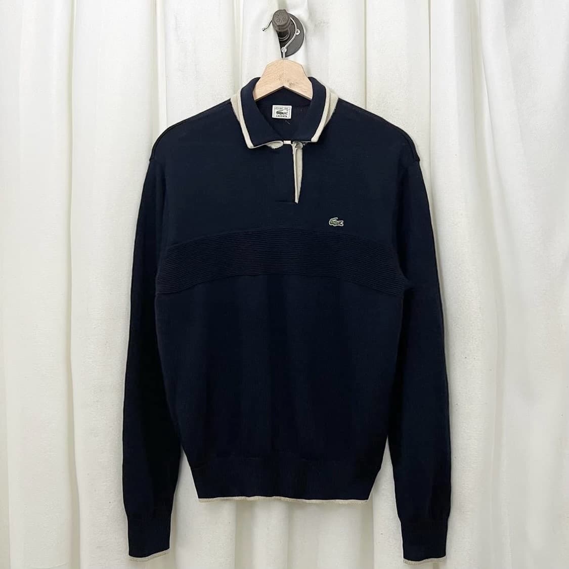 [M] Lacoste 라코스테 네이비 울 카라넥 니트 상품이미지5
