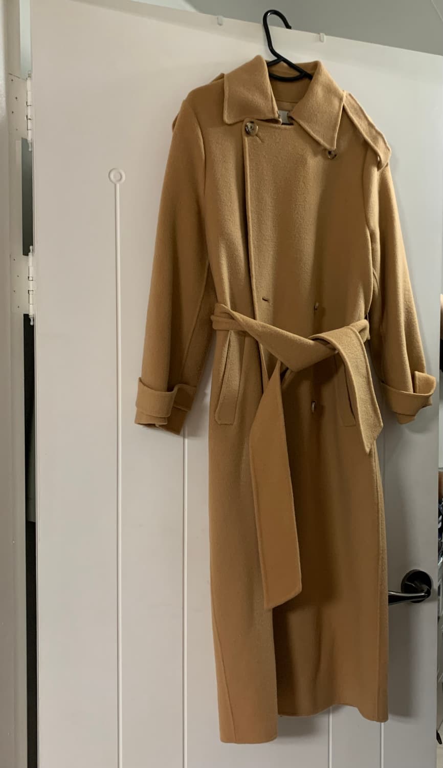 카멜 벨트 롱코트 상품이미지3
