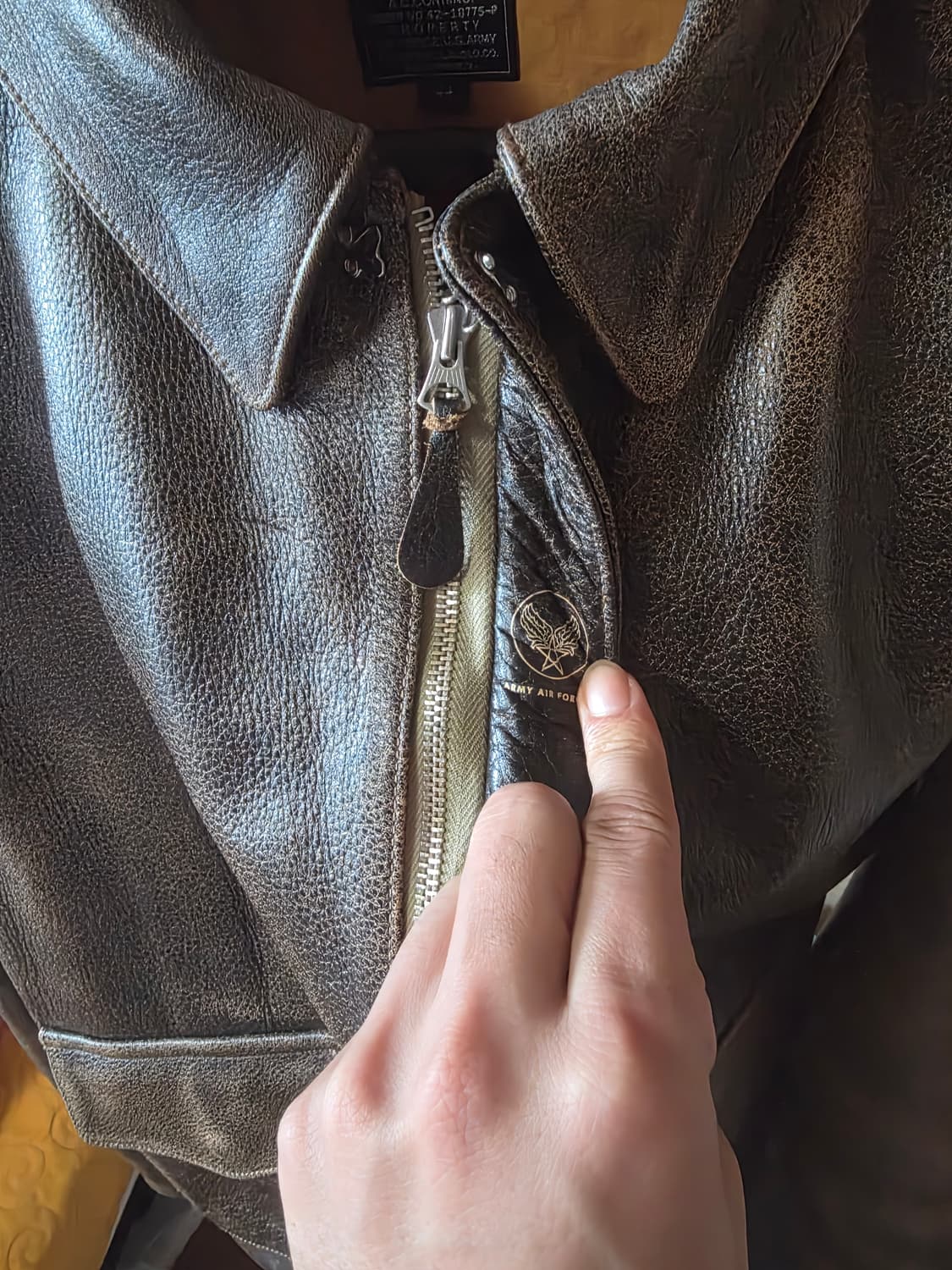 아카펠라클로딩 a2 소가죽차심 빈티지가공lot 427 44사이즈 상품이미지6