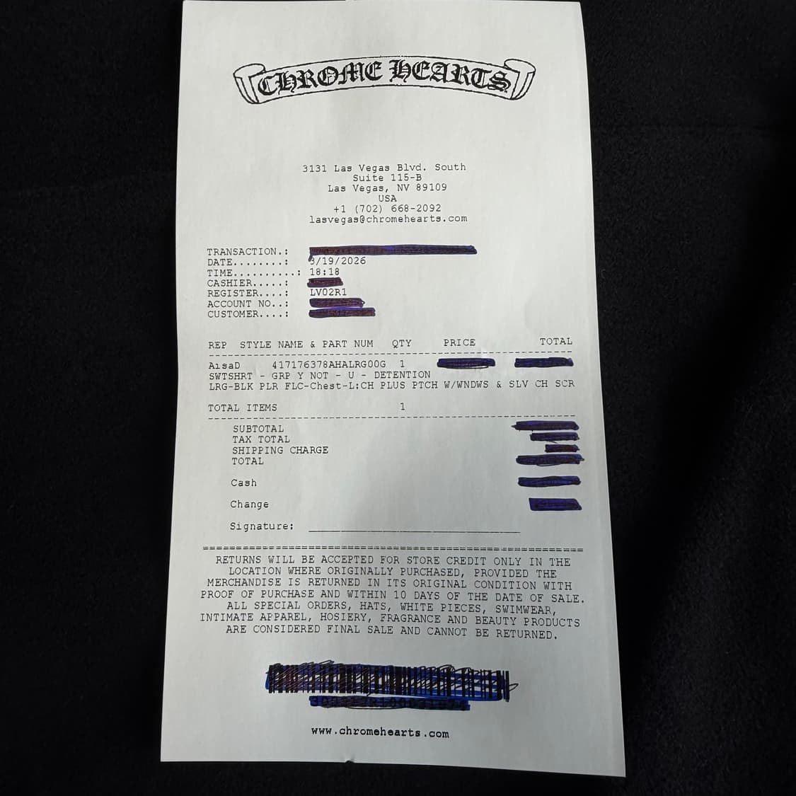 [새상품] 크롬하츠 플러스 패치 스크롤 후드 L 상품이미지5