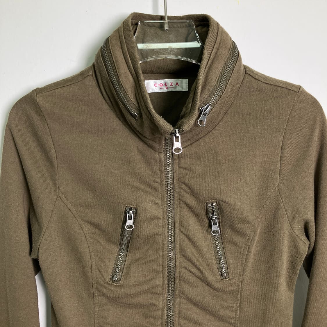 COLZA 카키 코튼 집업 자켓 M 상품이미지4