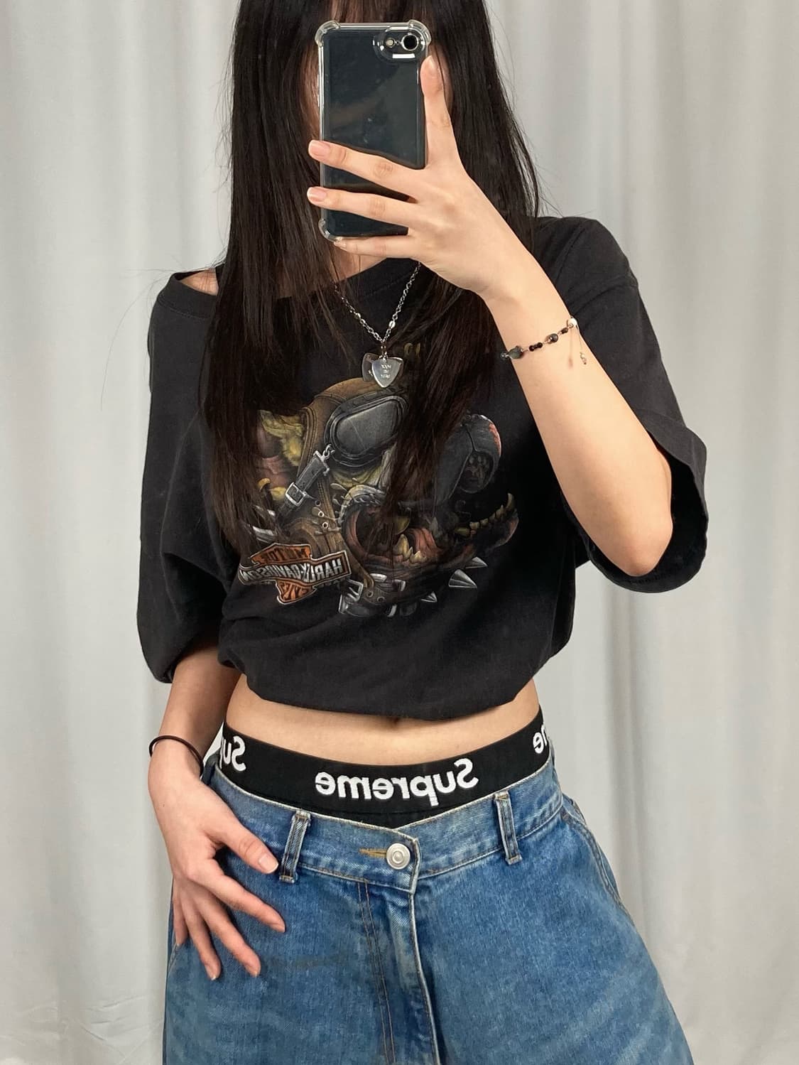 할리데이비슨 프린팅 블랙 반팔 상품이미지1