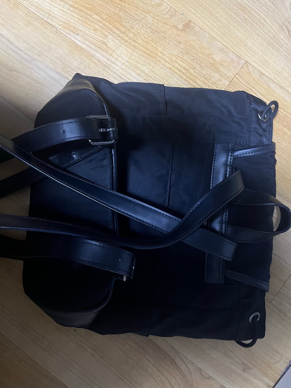 lee 배색 나일론 미니 백팩 블랙 상품이미지3