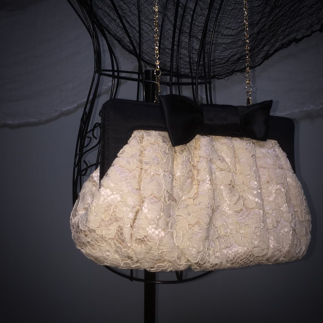 Vtg shiori big ribbon chain bag 상품이미지2