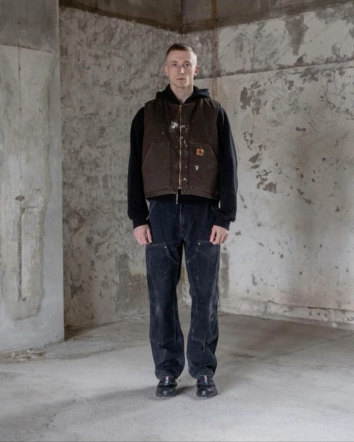 빈티지 칼하트 퀄팅 베스트 다크브라운 상품이미지1