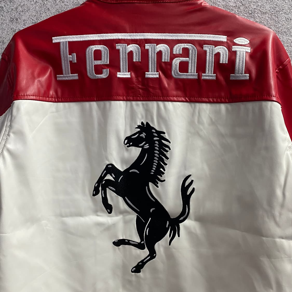 페라리 F1 자수로고 레드 레더자켓 B3619 상품이미지5