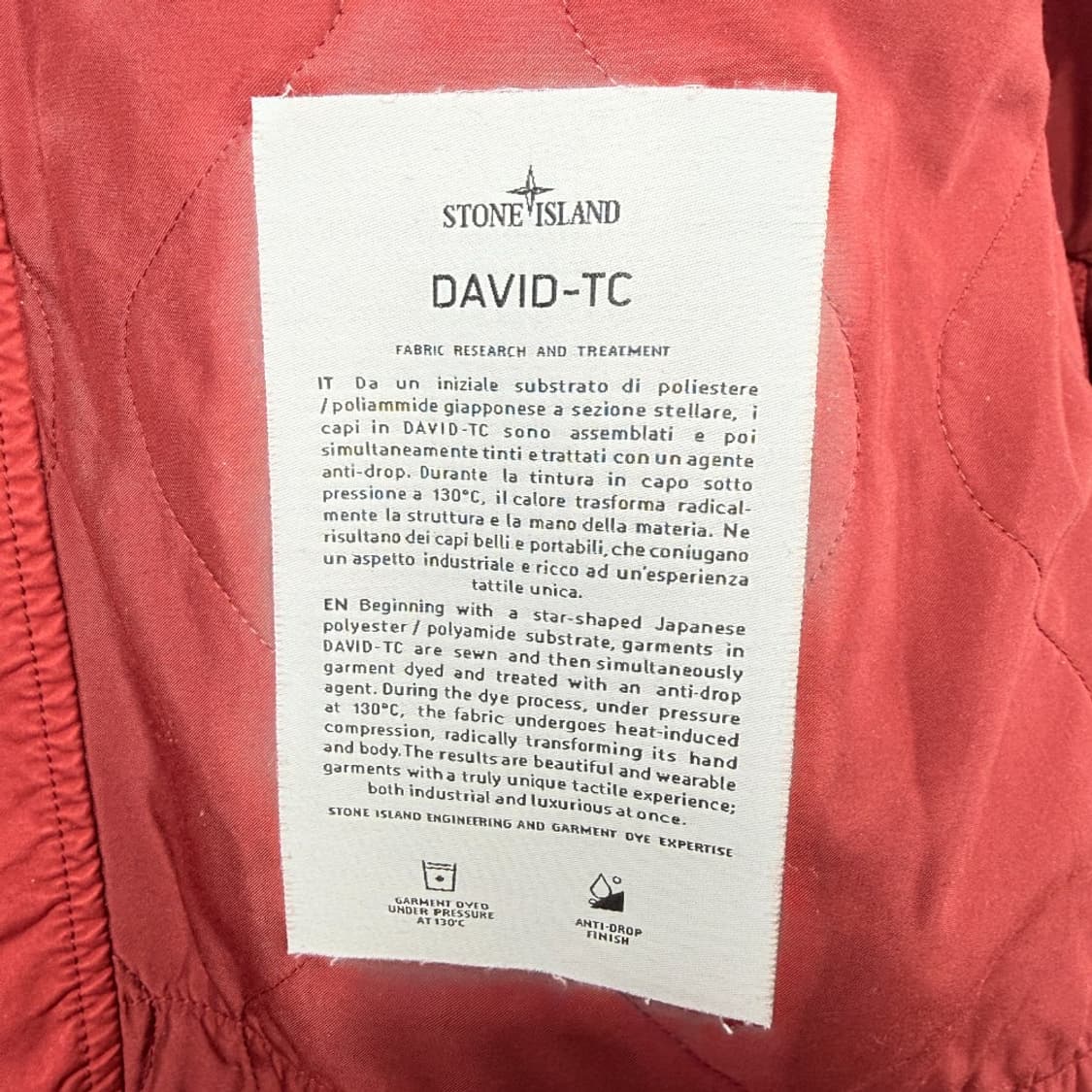 (L) 스톤아일랜드 DAVID TC 와펜 버튼업 코트 레드 상품이미지9