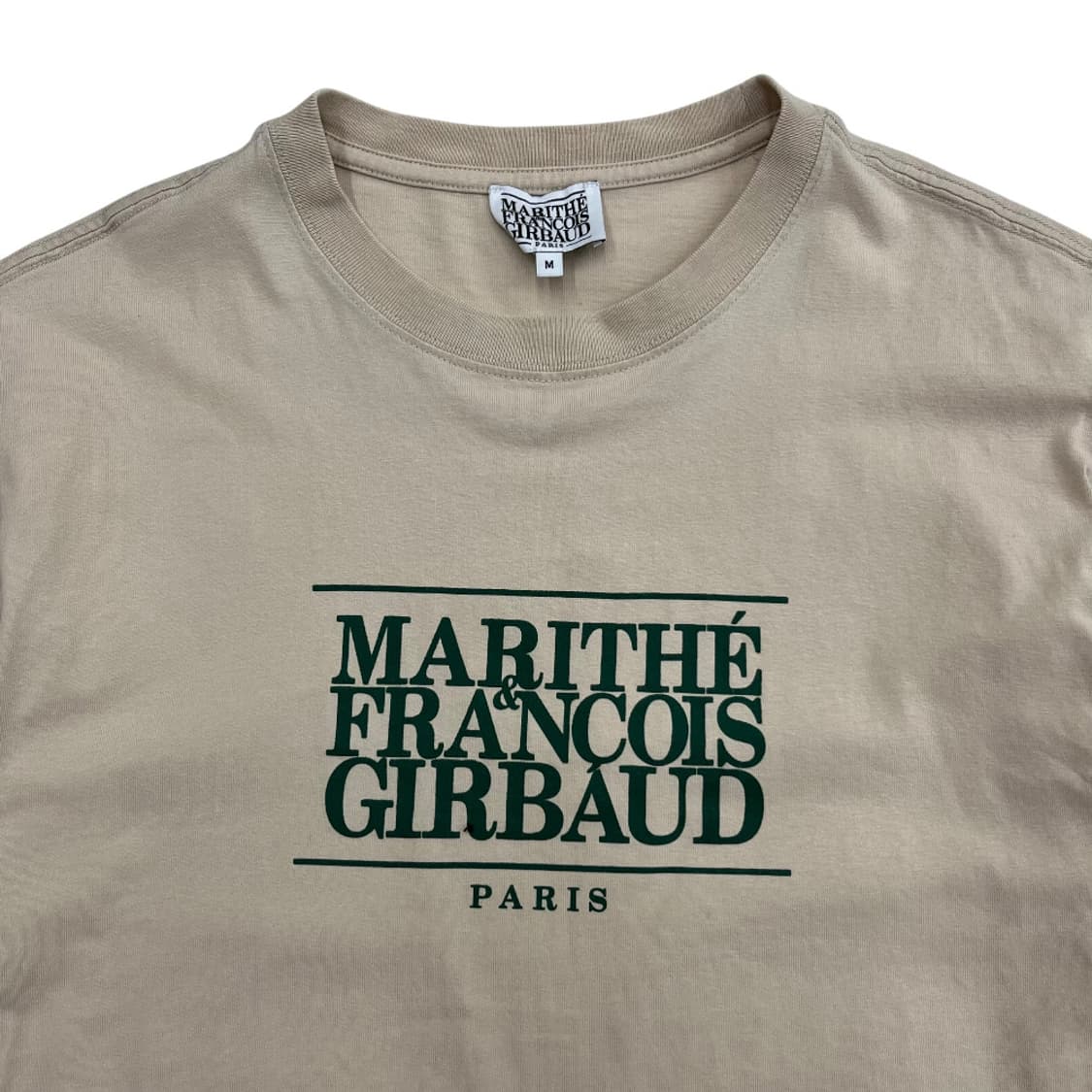 마리떼 프랑소와 저버 딥그린 로고 베이지 반팔 M 상품이미지4