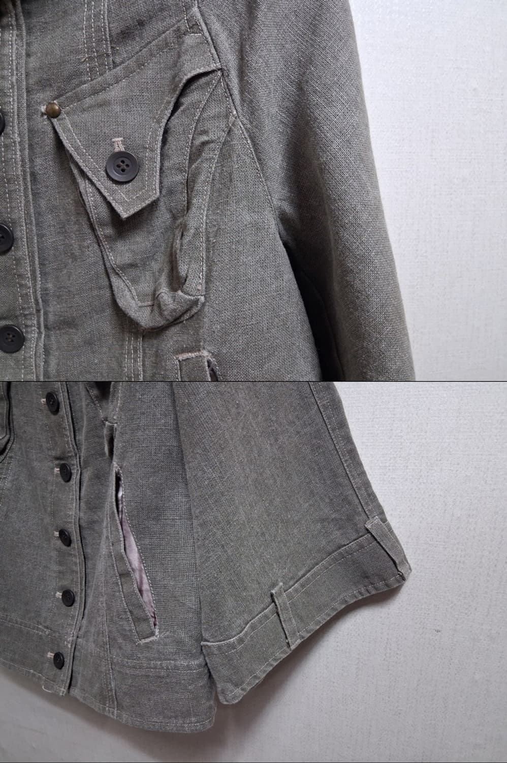 Pink Popillon 린넨 크롭쟈켓 5566 슬림체형 66까지 상품이미지6