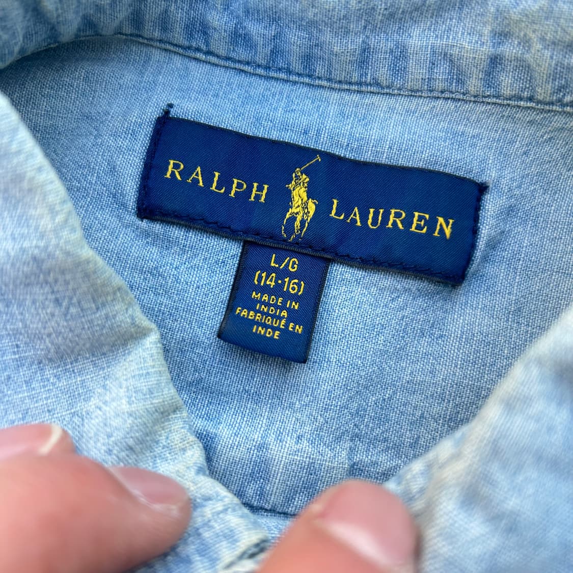 폴로 랄프로렌(polo ralph lauren) 샴브레이 데님 셔츠 상품이미지5