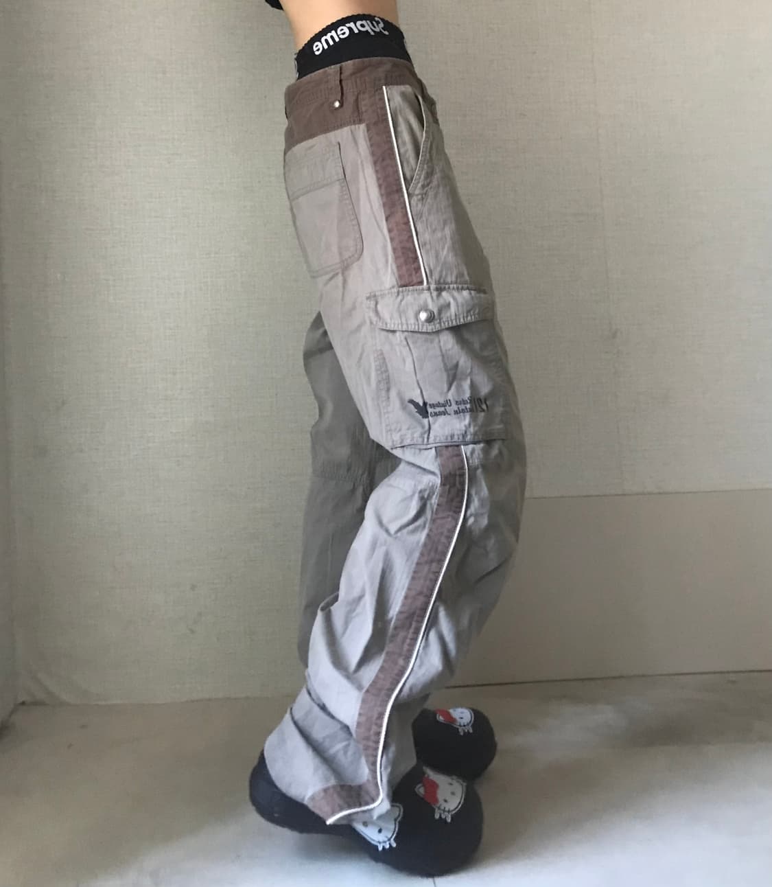 트랙디테일 카키 카고팬츠 상품이미지3