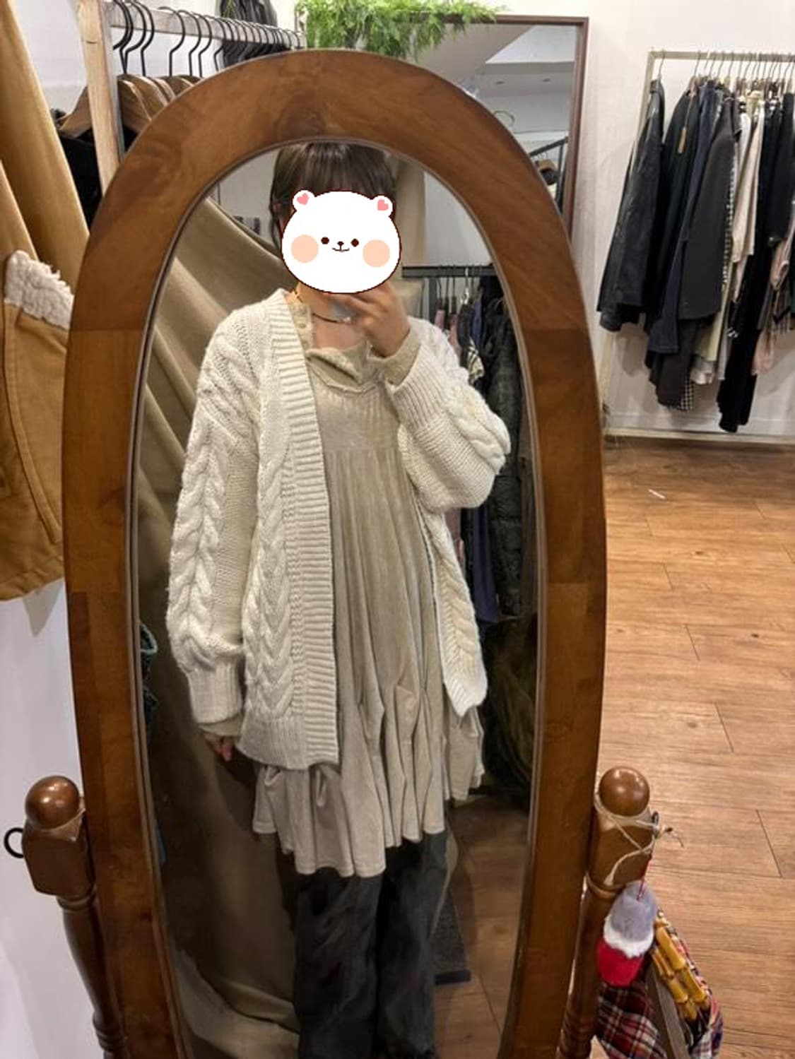 빈티지 아이보리 모리걸 니트가디건 상품이미지3