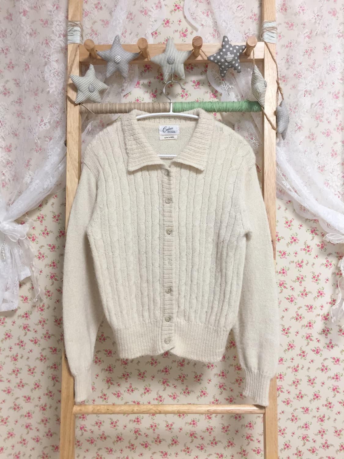 빈티지 모리걸 아이보리 니트 가디건 상품이미지2