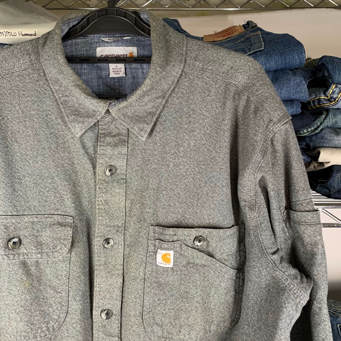 [L] 칼하트 릴렉스드핏 멀티포켓 플란넬 워크셔츠 상품이미지1