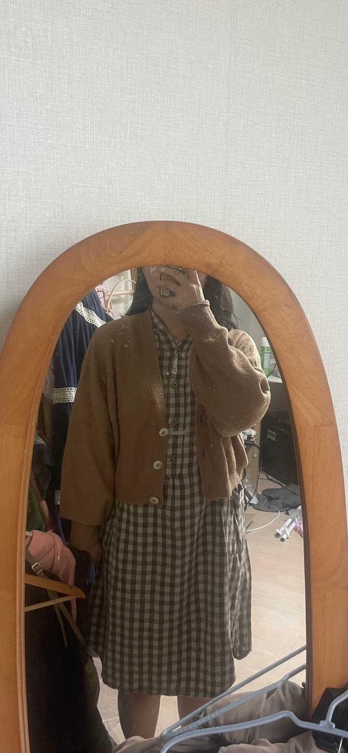 모리걸 빈티지 사만사모스 체크 롱 원피스 set 🧡🤎 상품이미지8