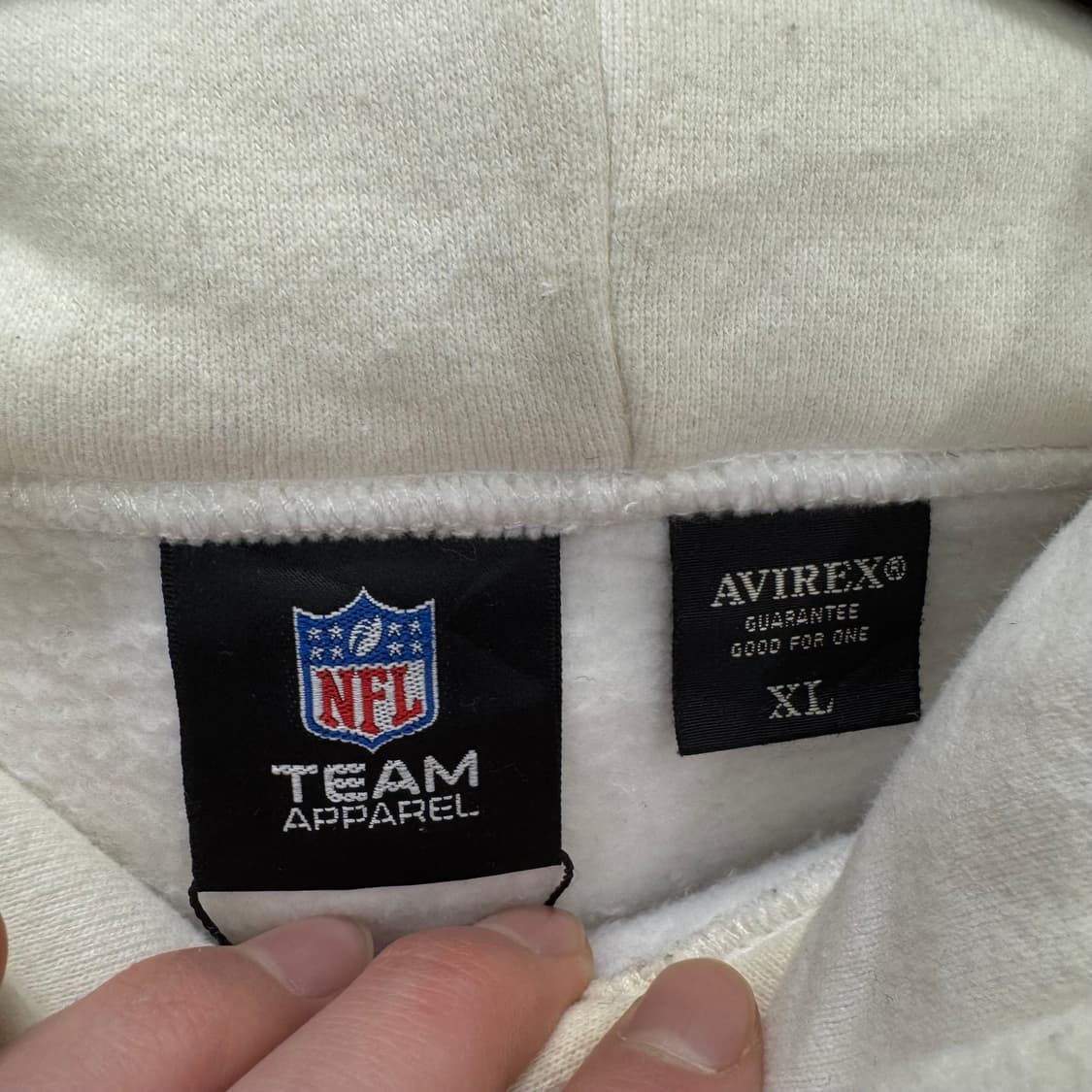 00s 아비렉스 X NFL 후드티 후면 빅로고 포인트 화이트 상품이미지7