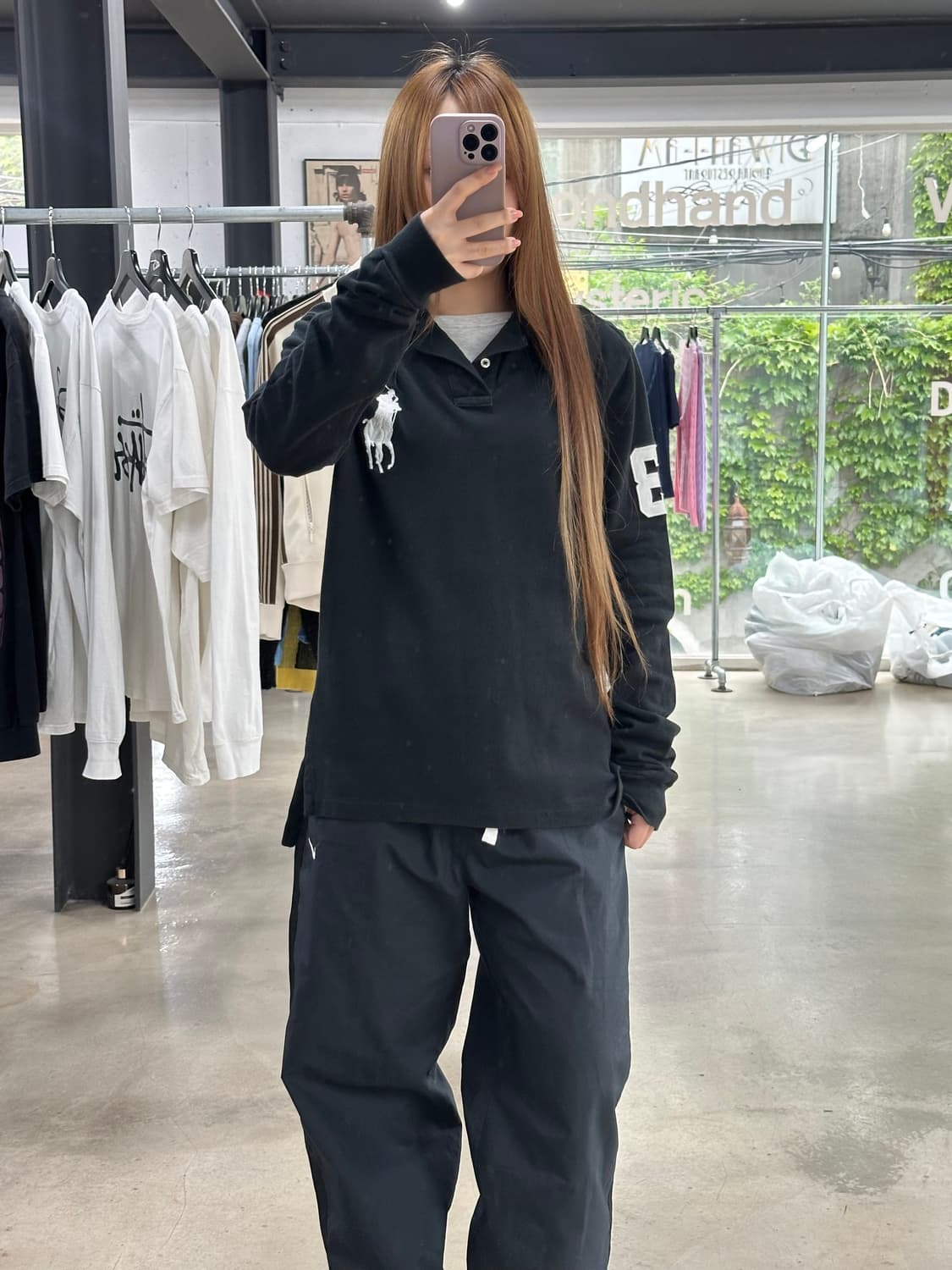 폴로랄프로렌 빅포니 넘버링 PK롱슬리브 블랙 상품이미지3