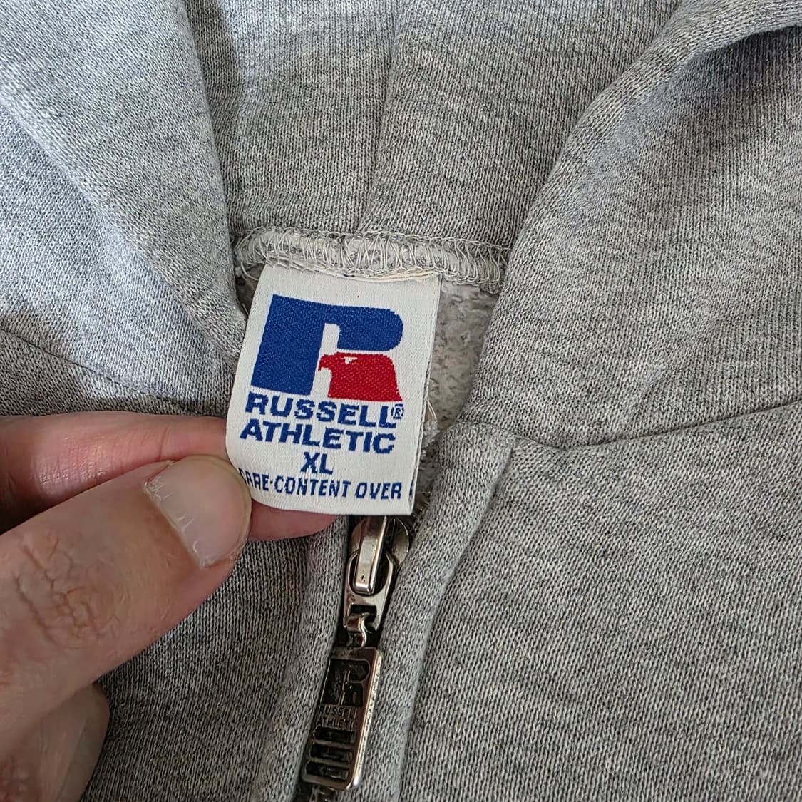 [XL] 90s 러셀 애슬레틱 후드집업 헤더 그레이 ver. 스티칭 상품이미지8