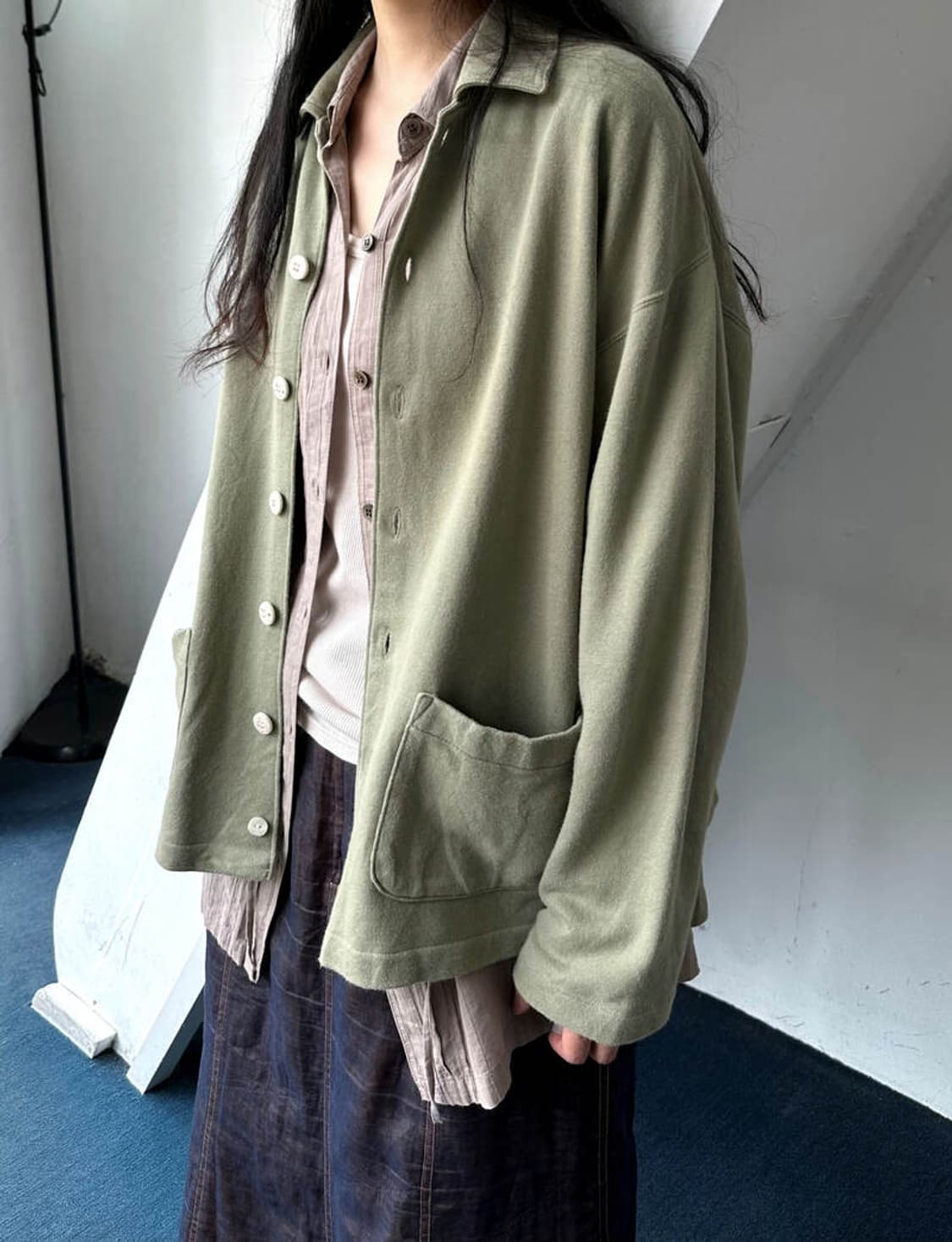 Cotton sweat fabric soft single jacket 상품이미지10