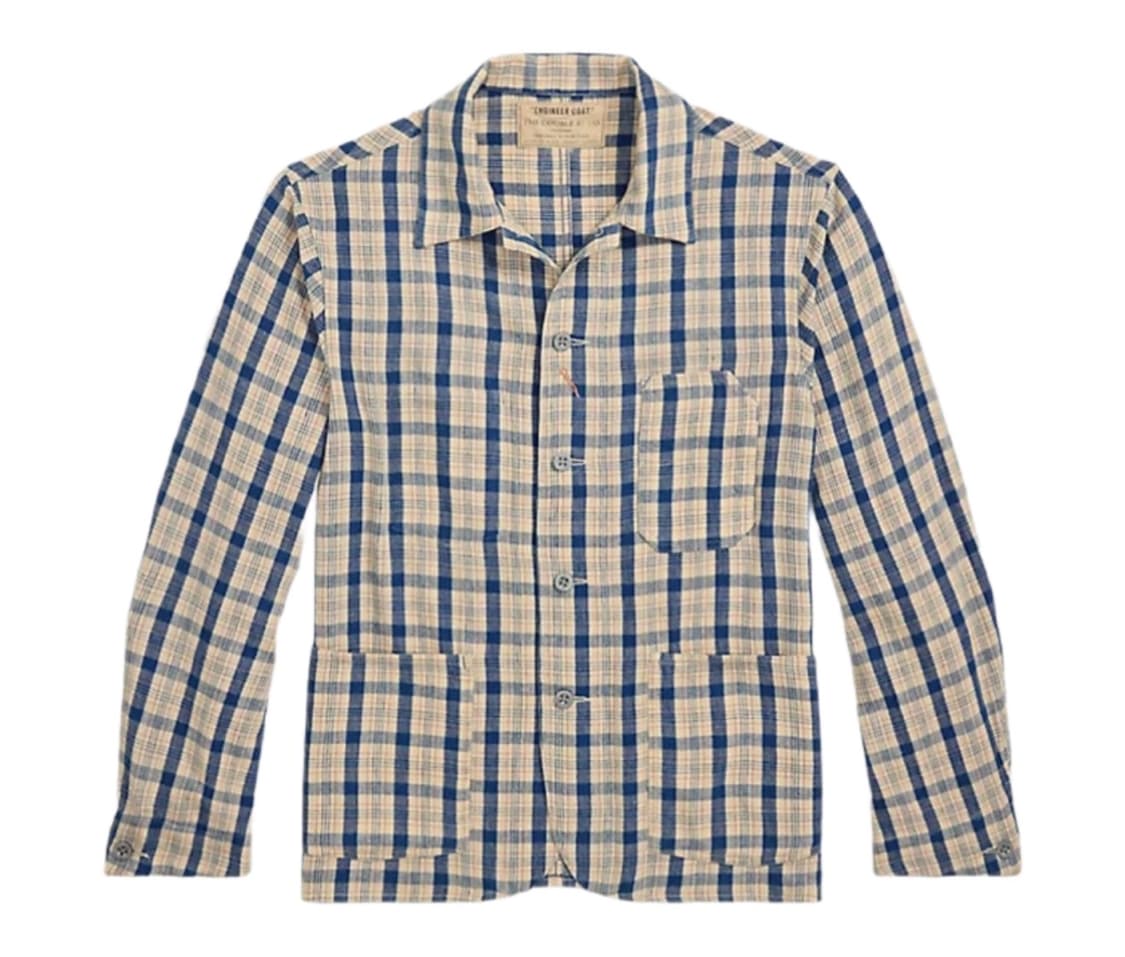 rrl 인디고 플레이드 트윌 엔지니어 자켓 xxl 상품이미지1