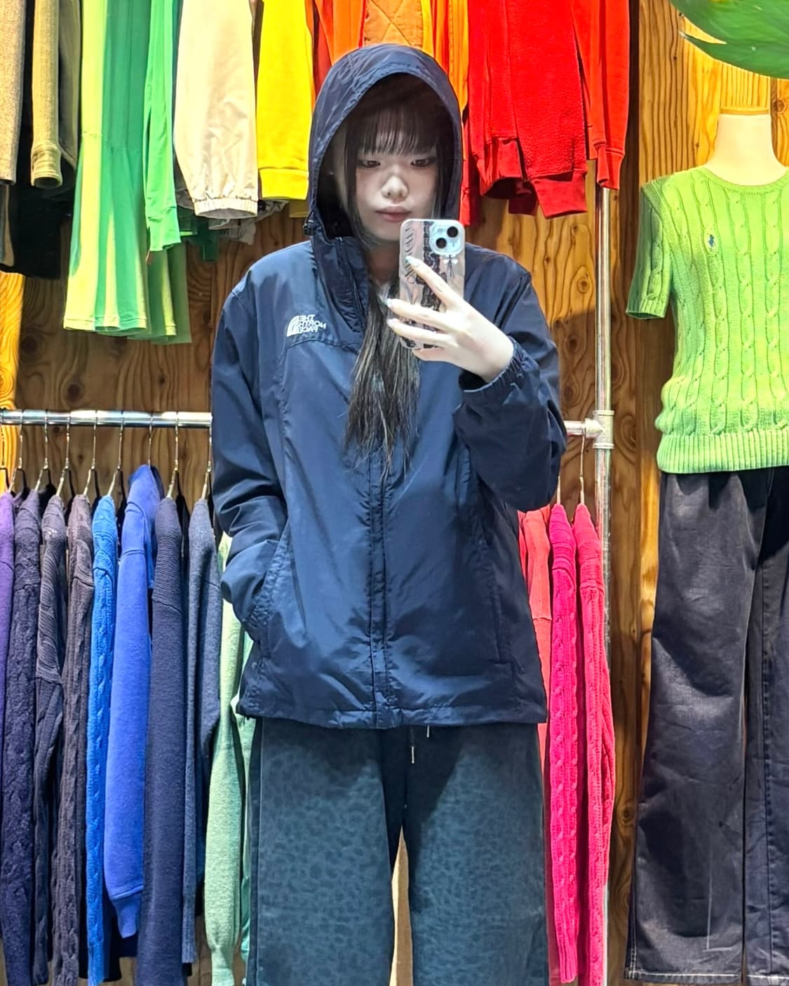 XL 노스페이스 다크네이비 나일론 후드 자켓 상품이미지1