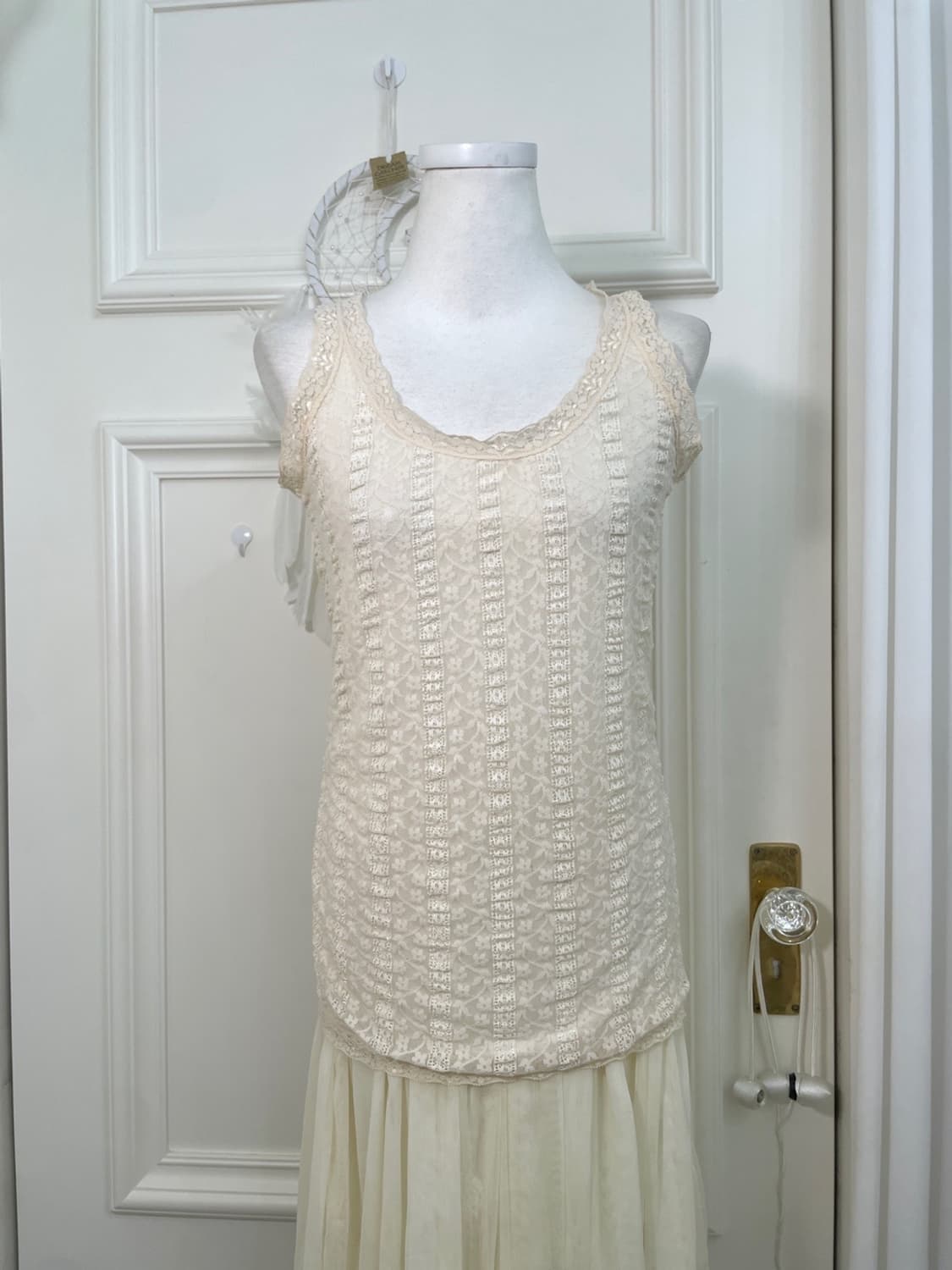 khaki ivory lace fairy 3pcs set 상품이미지6