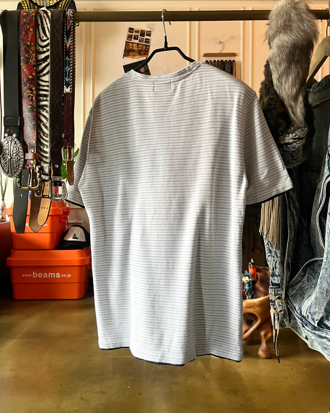 NICOLE CLUB FOR MEN 1/2 White Stripe Top 상품이미지7