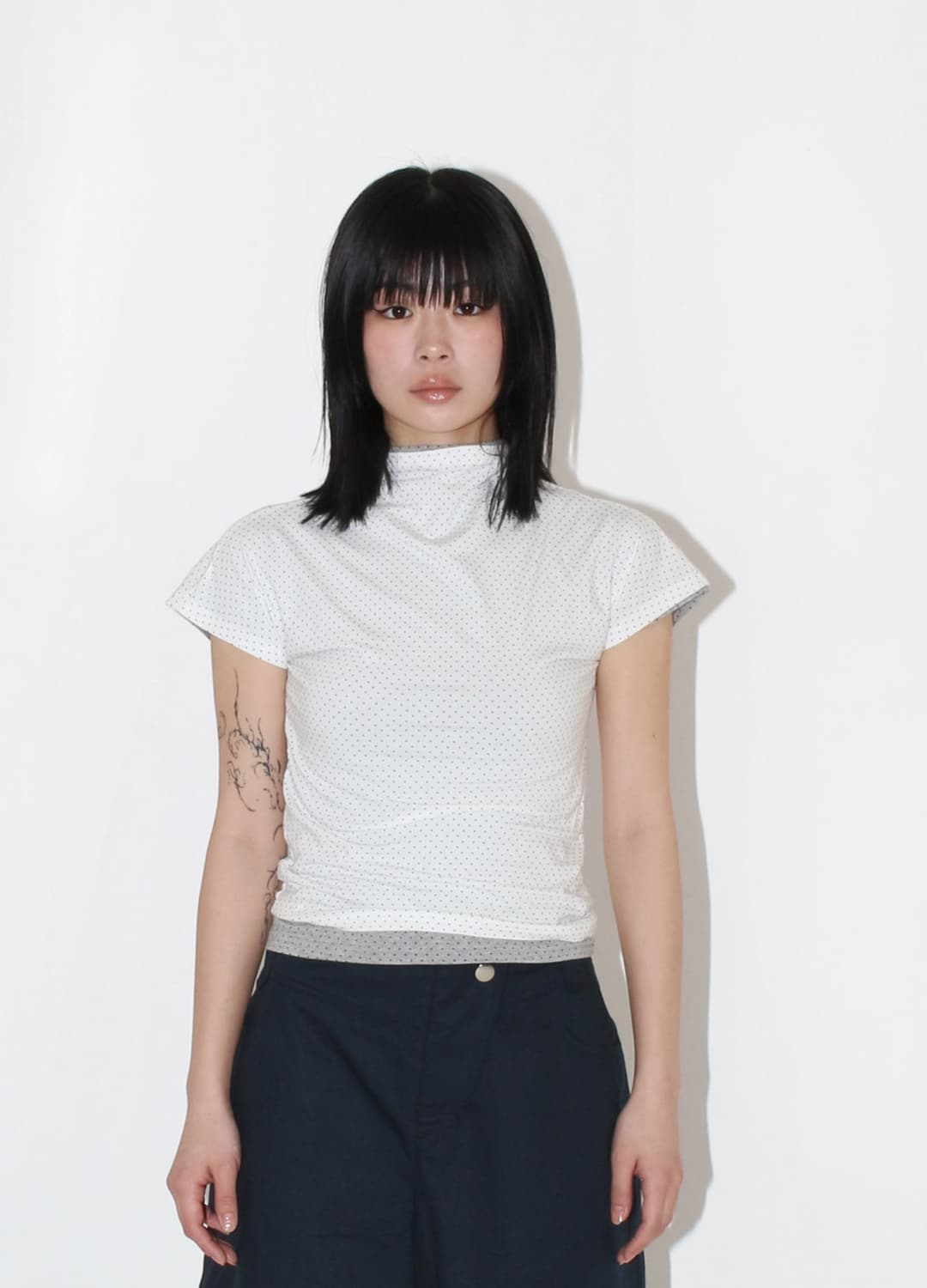 KÜL 큘 Dot Halfe T [White] 상품이미지3