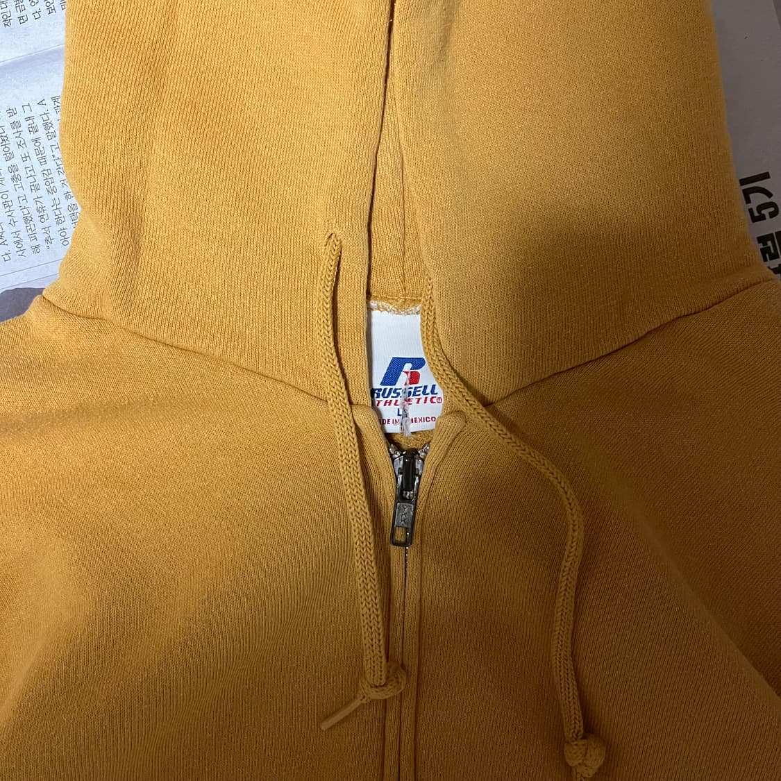 [L] 00s 빈티지 러셀 후드집업 머스타드 상품이미지2