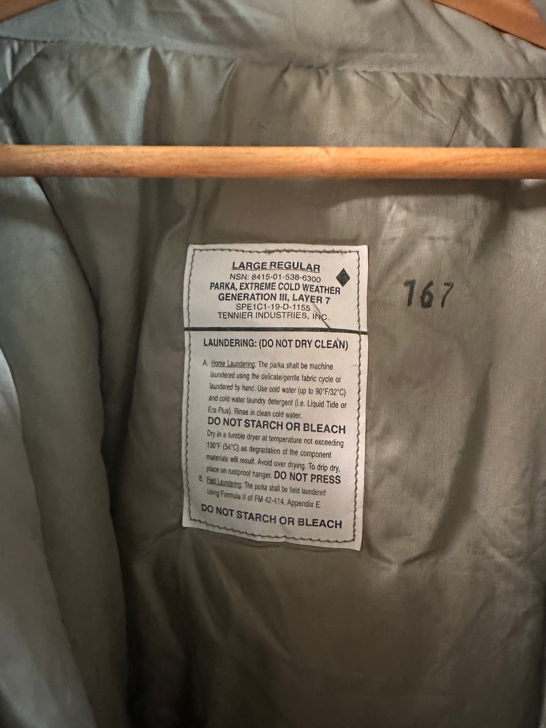 미군 오리지널 레벨7 파카 테니어사 L-R 상품이미지2