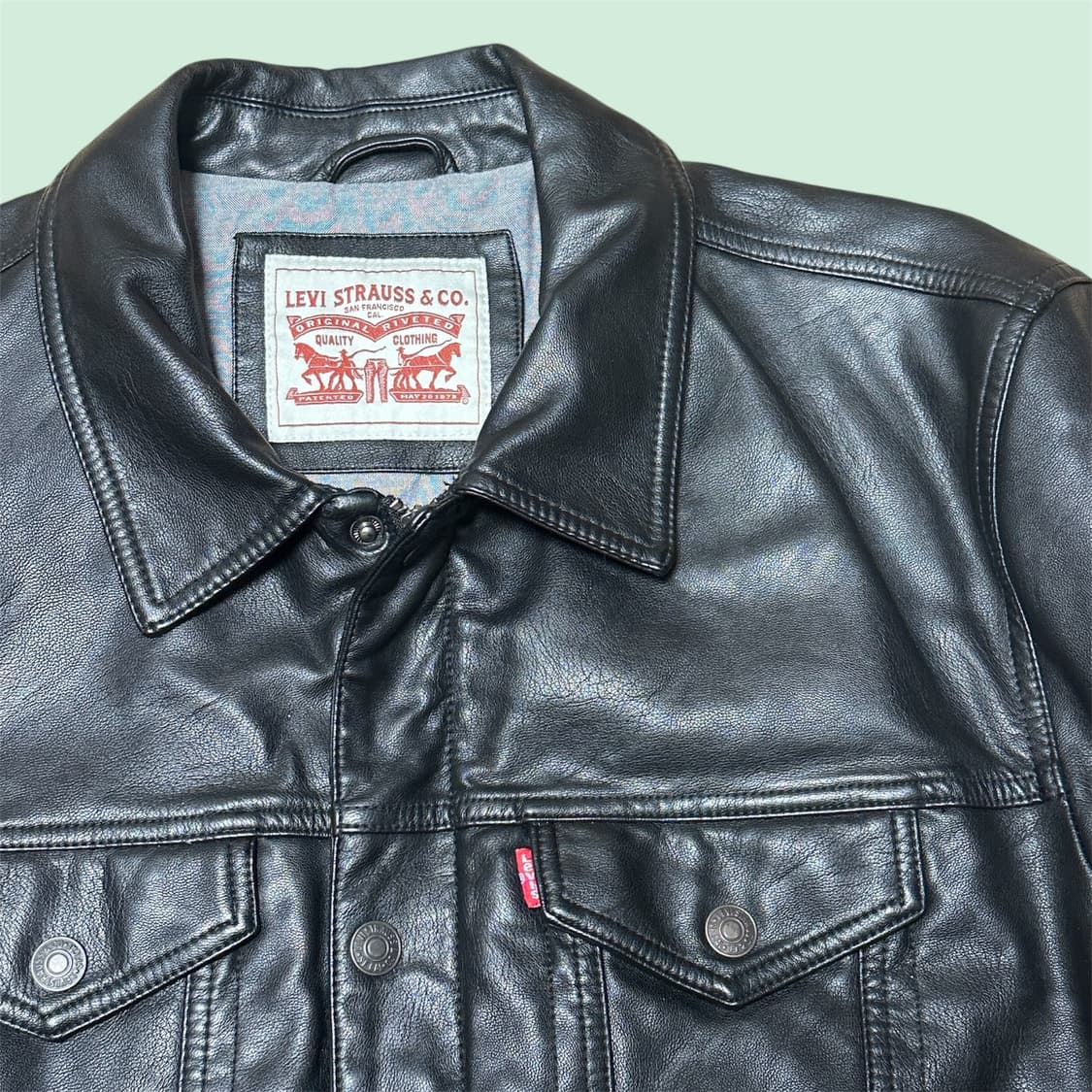 리바이스 레더 트러커 자켓 BLACK XL 상품이미지2