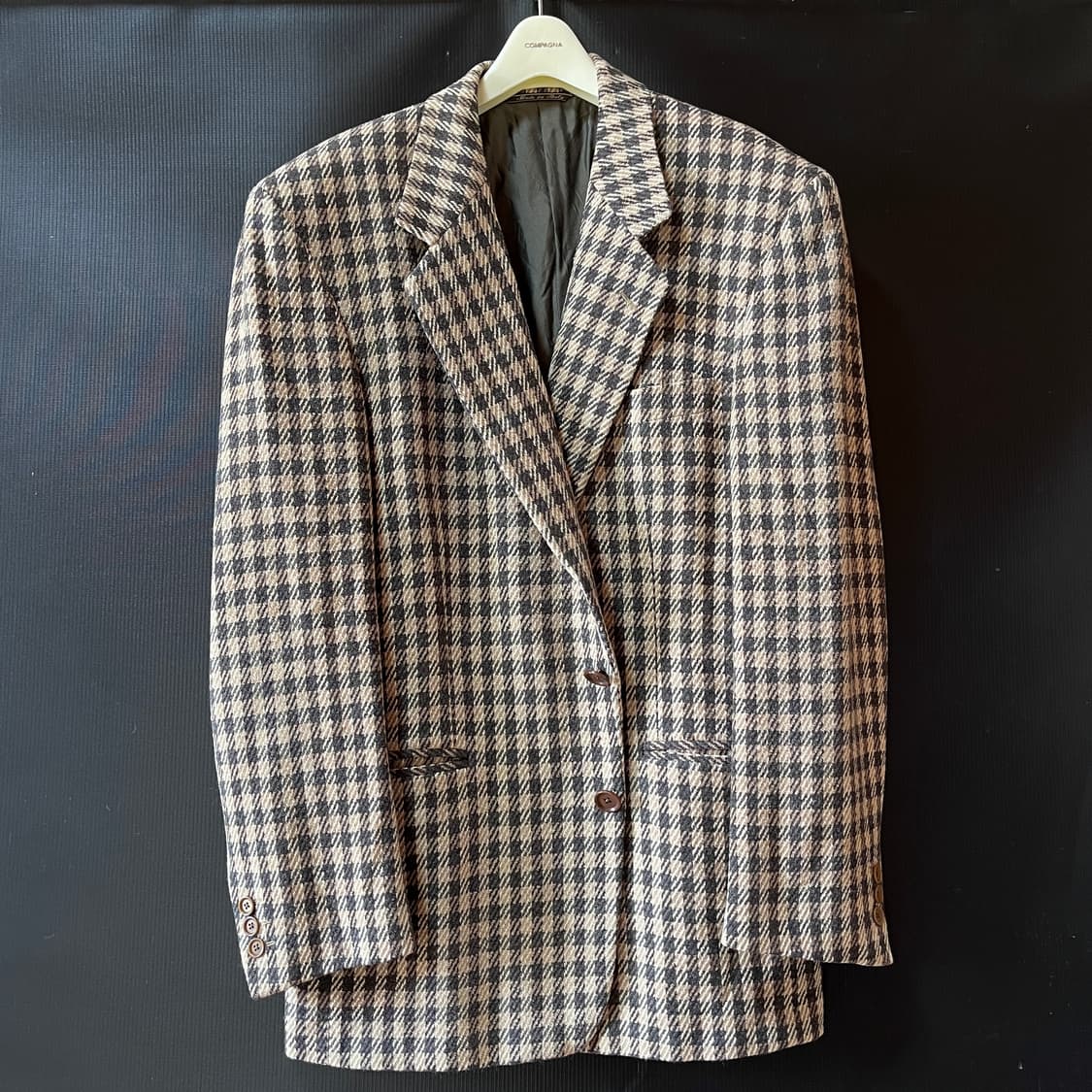 90s 지안프랑코 페레 뉴트럴체크 테일러드 자켓  상품이미지1