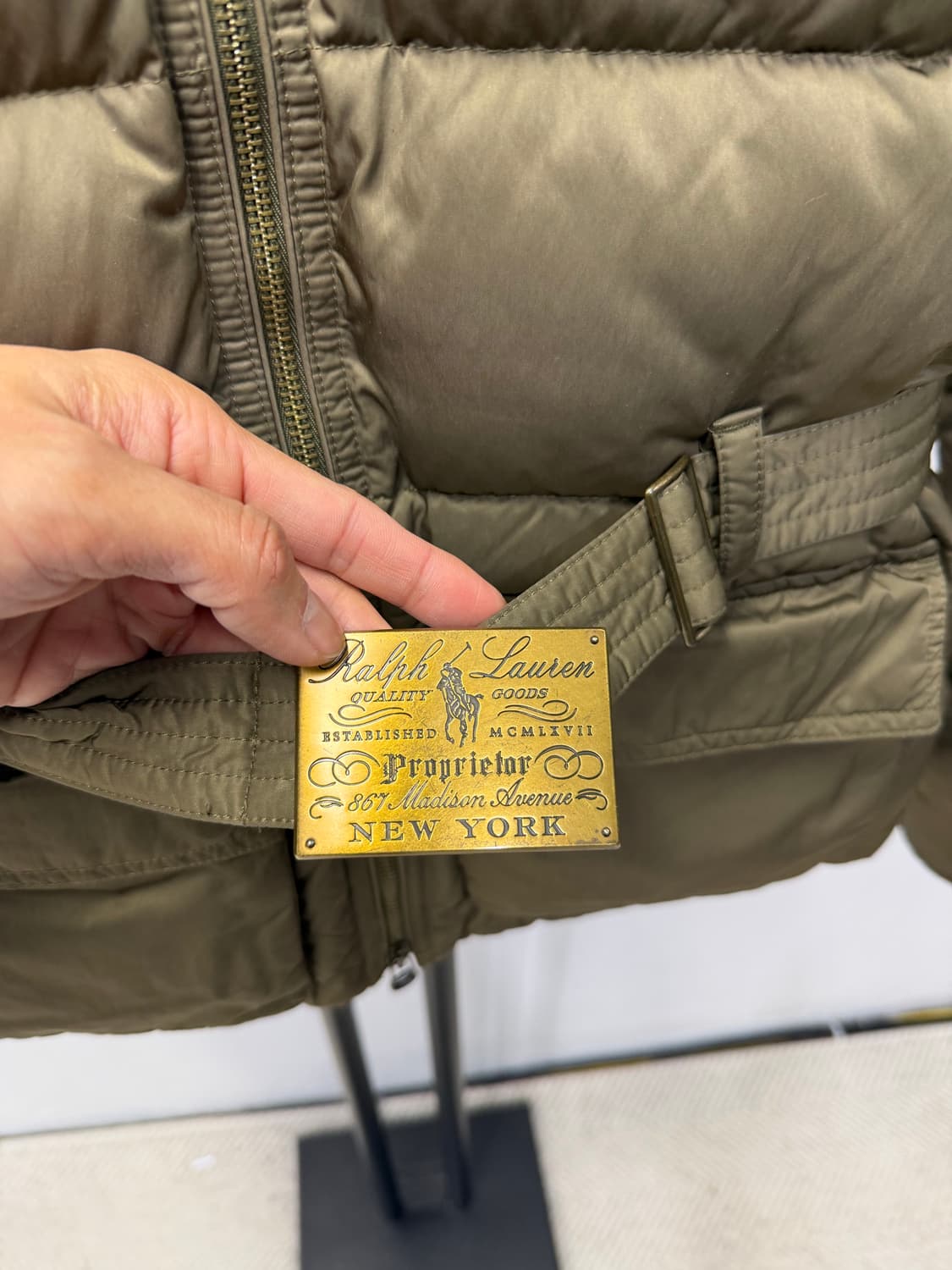 정품) 폴로랄프로렌 여성 카키색 숏패딩 점퍼 XS 상품이미지4