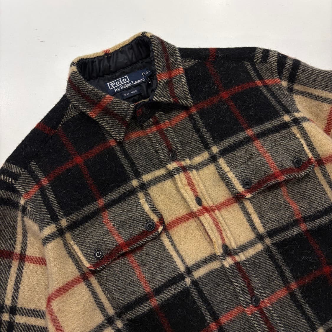 [95] 90s 폴로 랄프로렌 빈티지 울 체크 셔츠 자켓 D903 상품이미지3