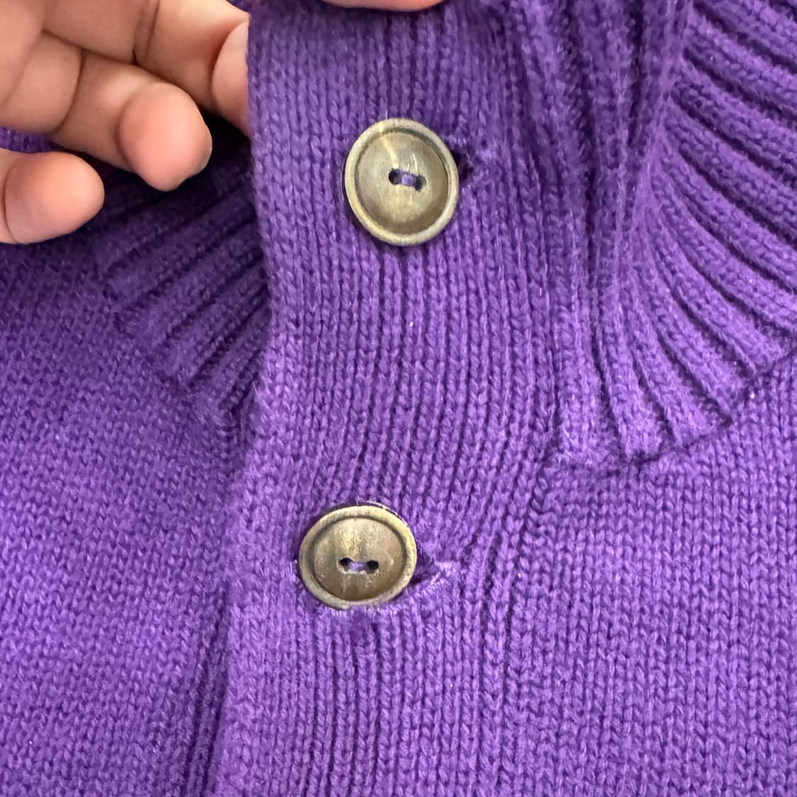 M(100) 폴로 랄프로렌 퍼플 스냅 버튼 니트  상품이미지3