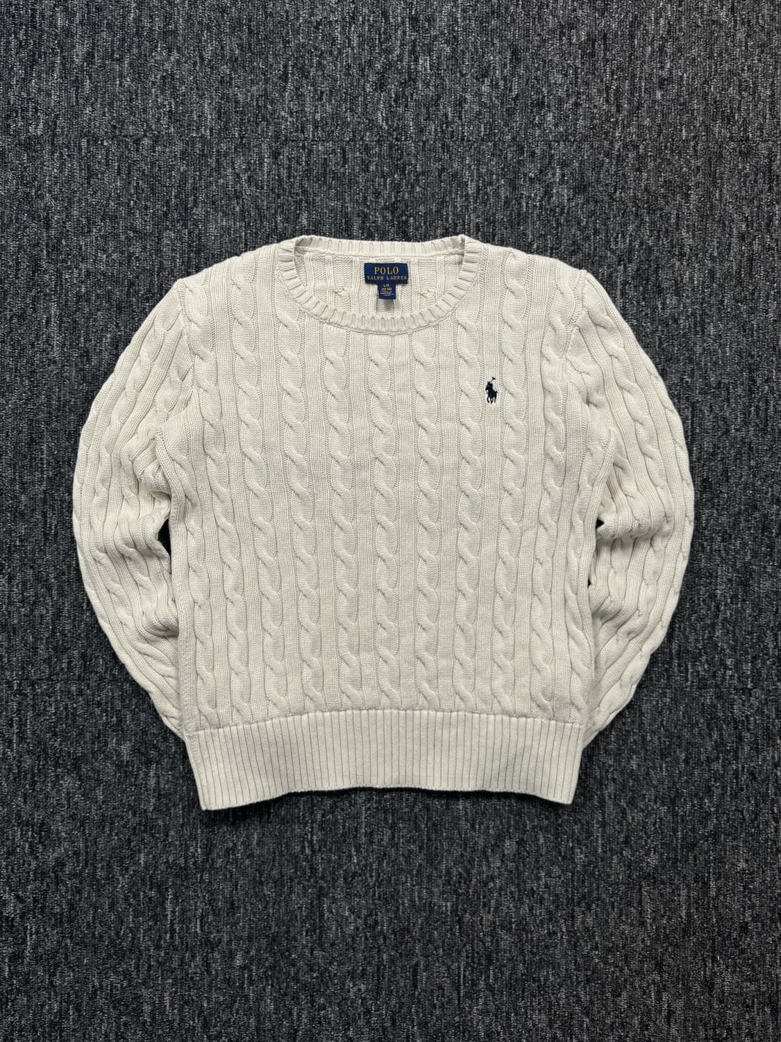 폴로 화이트 꽈배기 니트 상품이미지3