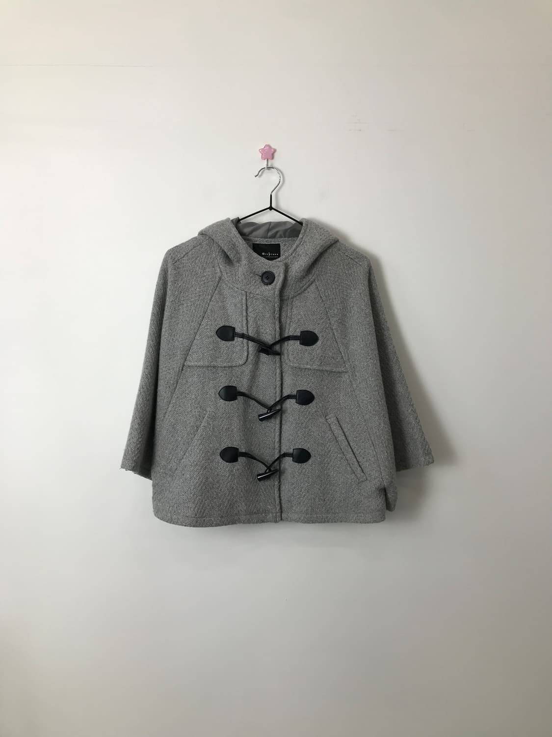 Herringbone Wool Blend Duffle Cape Coat 상품이미지3