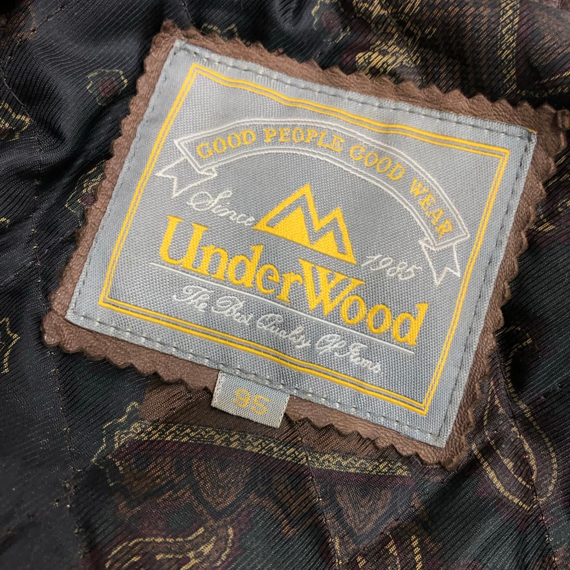 언더우드 빈티지 양가죽 봄버 브라운 레더 가죽 자켓 상품이미지8