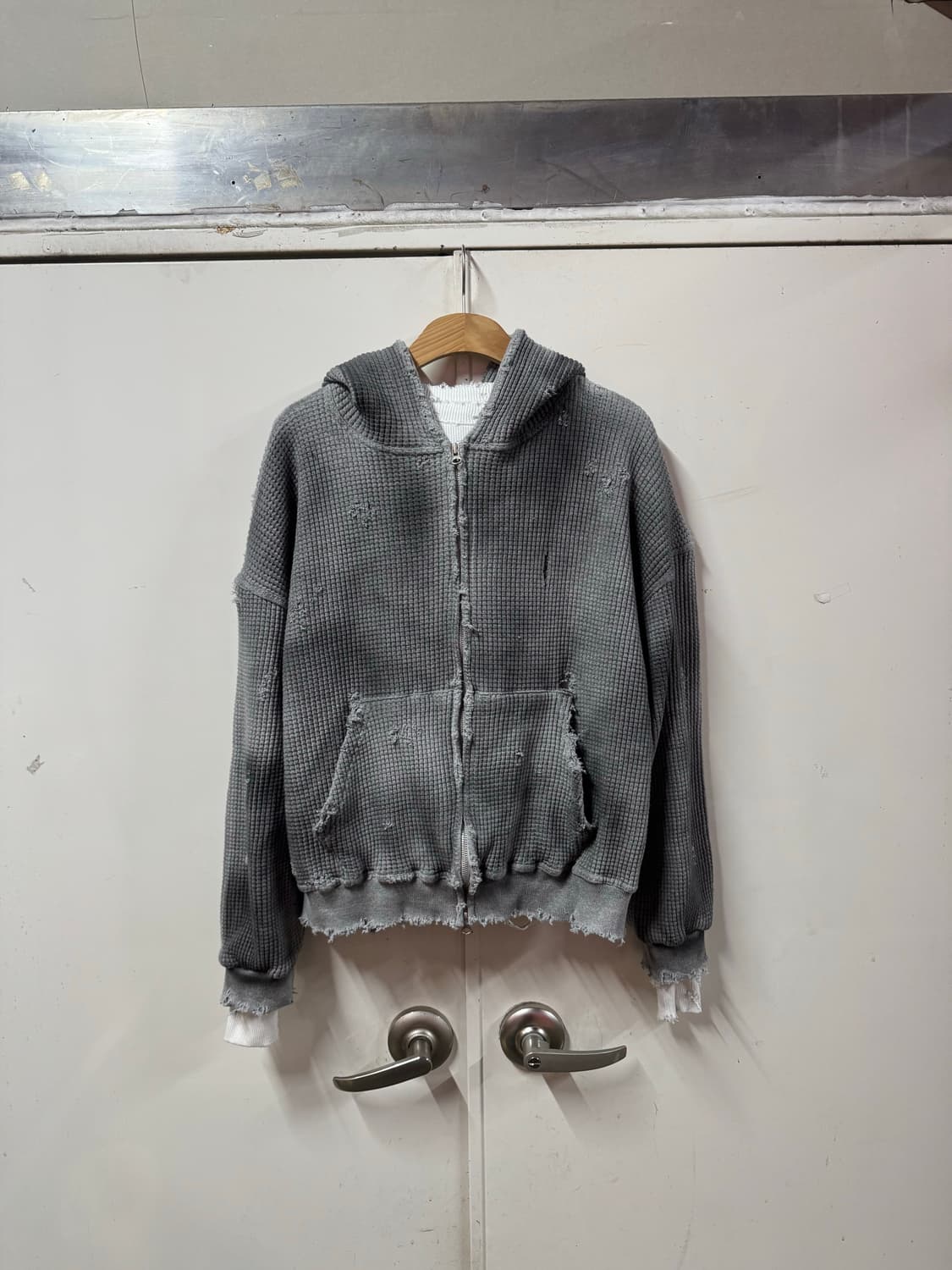 빈티지 와플 후드집업 상품이미지1