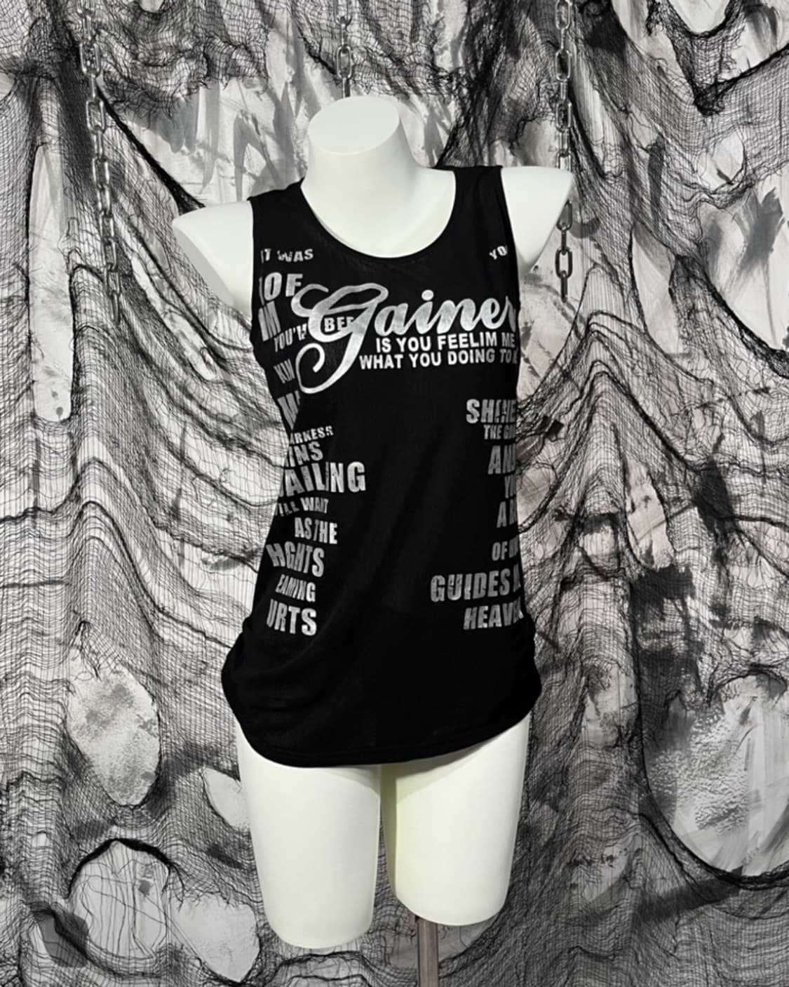 00's lettering See-through sleeveless 상품이미지1