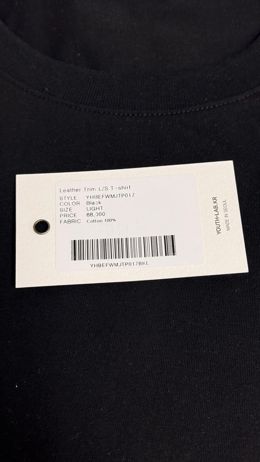 [L] 유스 레더 트림 롱슬리브 티셔츠 상품이미지6
